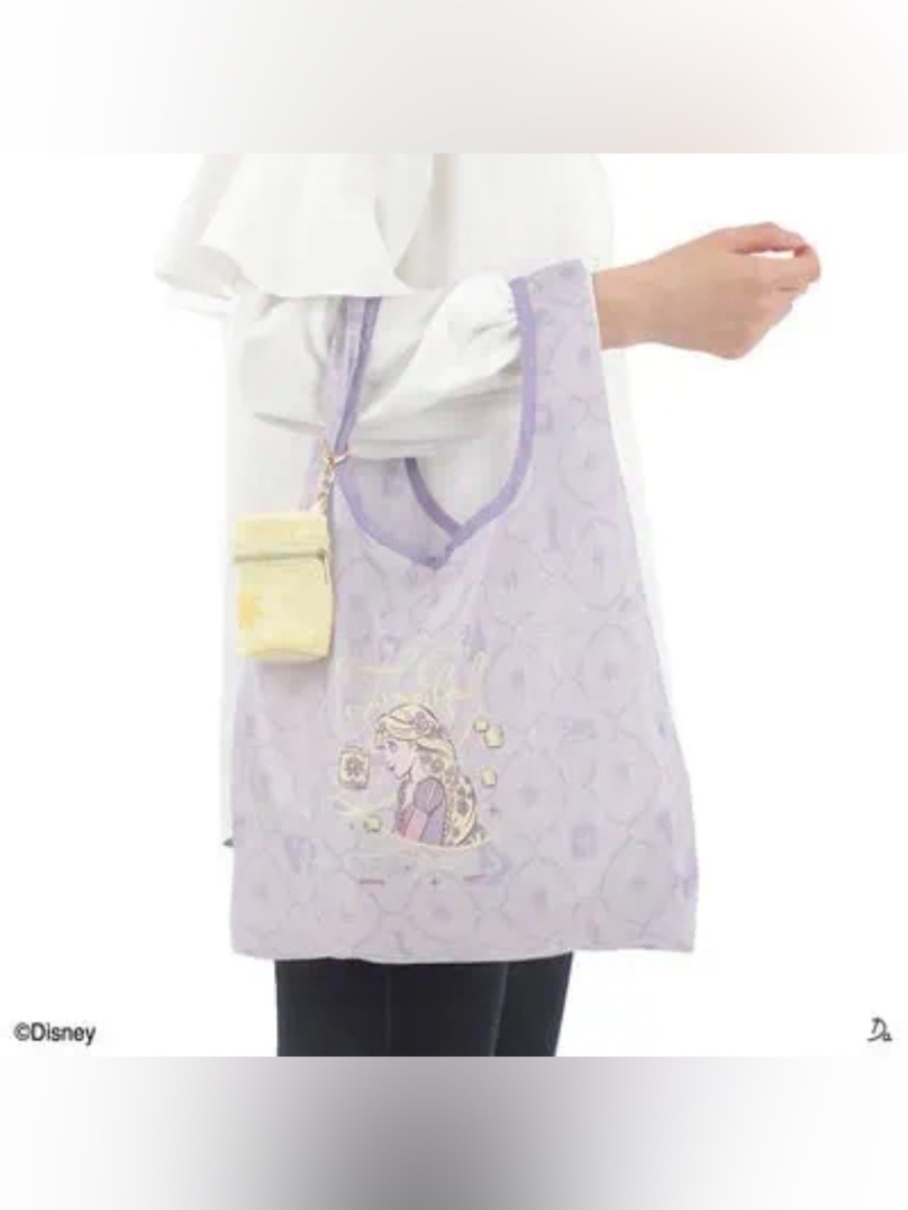 BNWT Japan Disney Tangled Rapunzel Eco Tote Bag with Lantern Zippered Pouch
